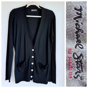 Michael Stars VNeck Long Sleeve Original Tee Cotton Modal Double Layer Cardigan